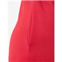 Love Moschino Robe Confortable à col en V à Manches Courtes, Rouge, 46 Femme