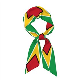 RRKDOY Foulard en satin pour femme Motif drapeau de la Guyane Noir Taille unique