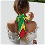 RRKDOY Foulard en satin pour femme Motif drapeau de la Guyane Noir Taille unique