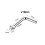 Liuxn 10 Pièces Bague de Nez Boucle de Nez Piercing Nasal Courbé Nose Stud L Piercing Bijoux, 20 Jauge