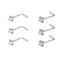 Liuxn 10 Pièces Bague de Nez Boucle de Nez Piercing Nasal Courbé Nose Stud L Piercing Bijoux, 20 Jauge