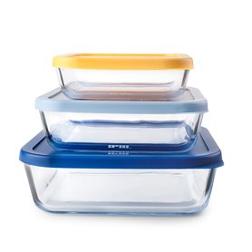 Ensemble de 3 Boîtes à Lunch Ibili