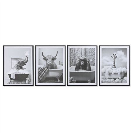 Cadre Home ESPRIT Blanc Noir Animal Vintage 45 x 2