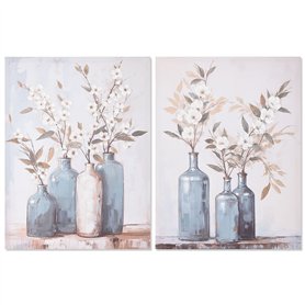 Cadre Home ESPRIT Bleu Blanc Beige Oriental Vase 60 x 3
