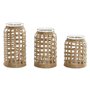 Ensemble de 3 Vases Home ESPRIT Naturel Verre 11 x 11 x 21 cm (3 Pièces)