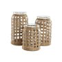 Ensemble de 3 Vases Home ESPRIT Naturel Verre 11 x 11 x 21 cm (3 Pièces)