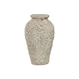 Vase Home ESPRIT Gris Terre cuite 25 x 25 x 50 cm