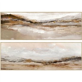 Cadre Home ESPRIT Blanc Marron Moderne Paysage 153 x 4