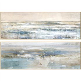 Cadre Home ESPRIT Bleu Blanc Abstrait Moderne 153 x 4