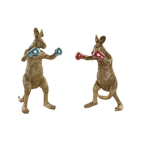 Figurine Décorative Home ESPRIT Bleu Rouge Doré Kangourou 23 x 25 x 40