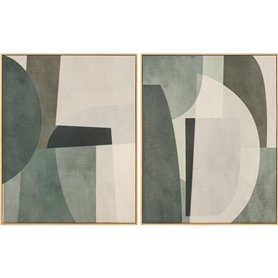 Cadre Home ESPRIT Vert Gris Moderne Scandinave 80 x 3