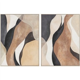 Cadre Home ESPRIT Marron Beige Abstrait Urbaine 60 x 2