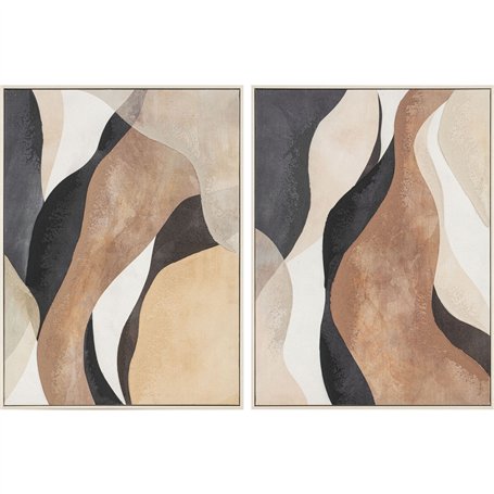 Cadre Home ESPRIT Marron Beige Abstrait Urbaine 60 x 2