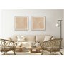 Cadre Home ESPRIT Blanc Naturel Moderne Avec relief Scandinave 100 x 3,8 x 100 cm (2 Unités)
