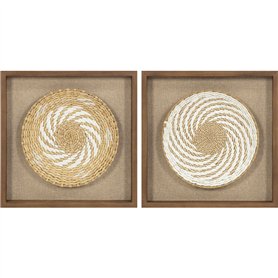 Cadre Home ESPRIT Blanc Beige Boho 35 x 3