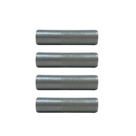 HALOTEC | Lot de 4 tubes filetés M10x1 galvanisés pour lampe | Tube métallique de 40 mm pour douille et tige de lampe | Accessoi