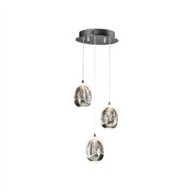 Wellindal Lampe chromée Rocio Ø25 3Led