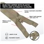 DOJA Barcelona | Fermeture Eclair 70 cm Beige | Pack 10 Fermeture Eclair Séparable #5 | Curseur Automatique | Dent Plastique | Z