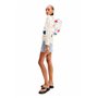 Desigual Bag_liquidflower Ha, Sac à Main en polyuréthane Femmes, Blanc, Taille Unique