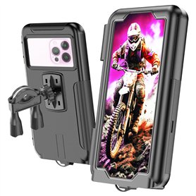 Support Telephone Moto Velo Etanche Coque a fenetre Arriere valable pour Les Smartphones jusqu'a 7