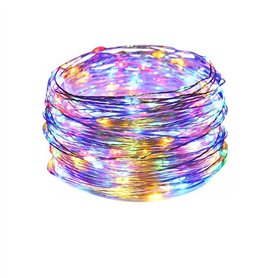 Brightium Guirlande lumineuse LED RGBY de 4 m avec fil de cuivre et alimentation par pile bouton