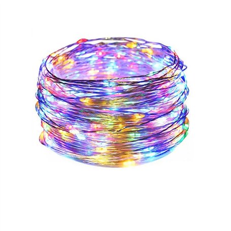 Brightium Guirlande lumineuse LED RGBY de 4 m avec fil de cuivre et alimentation par pile bouton