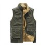 JIASHIQI Gilet double face pour hommes Gilet d'alpinisme de pêche en plein air Gilet multi-poches sans manches Veste de loisirs