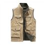 JIASHIQI Gilet double face pour hommes Gilet d'alpinisme de pêche en plein air Gilet multi-poches sans manches Veste de loisirs