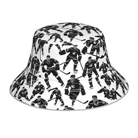 WHJDPP Black Hockey Prints Chapeau bob réfléchissant tendance et fonctionnel pour activités de plein air unisexe Noir Taille uni