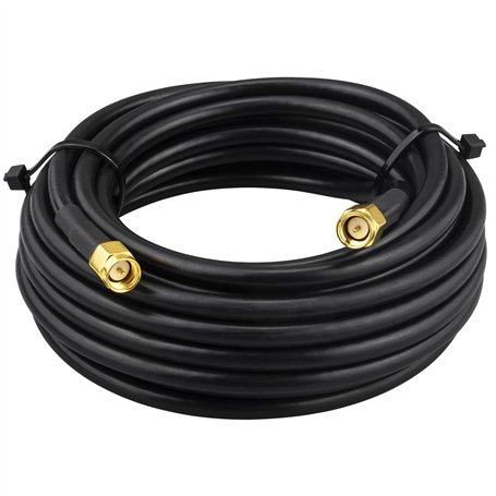BOOBRIE Câble SMA Mâle Mâle 5M Câble RG58 50 ohms Câble d'Extension SMA Mâle vers SMA Mâle Antenne SMA pour Antenne 3G 4G LTE GP
