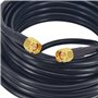 BOOBRIE Câble SMA Mâle Mâle 5M Câble RG58 50 ohms Câble d'Extension SMA Mâle vers SMA Mâle Antenne SMA pour Antenne 3G 4G LTE GP