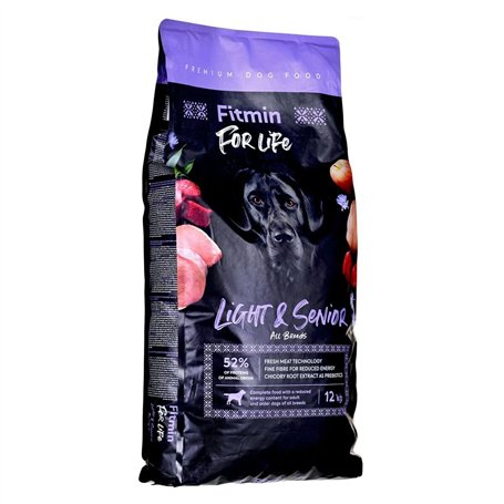 Fitmin Alimentation Light & Senior Adulte Bœuf Oiseau 12 kg