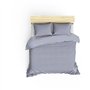 Parure de lit - 1 housse de couette 220 x 240 cm + 2 taies d'oreiller 60 x 60 cm - Satiné 100% coton - Gris
