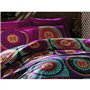 Parure de lit - 1 housse de couette 220 x 240 cm + 2 taies d'oreiller 60 x 60 cm - 100% coton ranforcé - Fuchsia