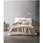 Parure de lit - 1 housse de couette 220 x 240 cm + 2 taies d'oreiller 60 x 60 cm - 100% coton ranforcé - Vison