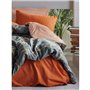 Parure de lit - 1 housse de couette 220 x 240 cm + 2 taies d'oreiller 60 x 60 cm - 100% coton ranforcé - Cannelle