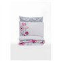 Parure de lit - 1 housse de couette 220 x 240 cm + 2 taies d'oreiller 60 x 60 cm - 100% coton ranforcé - Gris