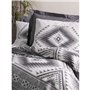 Parure de lit - 1 housse de couette 220 x 240 cm + 2 taies d'oreiller 60 x 60 cm - 100% coton ranforcé - Anthracite