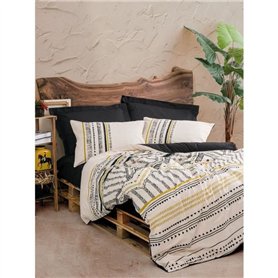 Parure de lit - 1 housse de couette 220 x 240 cm + 2 taies d'oreiller 60 x 60 cm - 100% coton ranforcé - Blanc