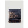 Parure de lit - 1 housse de couette 220 x 240 cm + 2 taies d'oreiller 60 x 60 cm - Satiné 100% coton - Bleu