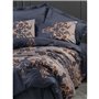 Parure de lit - 1 housse de couette 220 x 240 cm + 2 taies d'oreiller 60 x 60 cm - Satiné 100% coton - Bleu