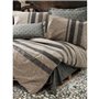 Parure de lit - 1 housse de couette 220 x 240 cm + 2 taies d'oreiller 60 x 60 cm - 100% coton ranforcé - Brun