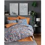 Parure de lit - 1 housse de couette 220 x 240 cm + 2 taies d'oreiller 60 x 60 cm - 100% coton ranforcé - Moutarde