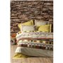 Parure de lit - 1 housse de couette 220 x 240 cm + 2 taies d'oreiller 60 x 60 cm - 100% coton ranforcé - Moutarde