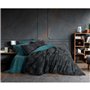 Parure de lit - 1 housse de couette 220 x 240 cm + 2 taies d'oreiller 60 x 60 cm - 100% coton ranforcé - Bleu