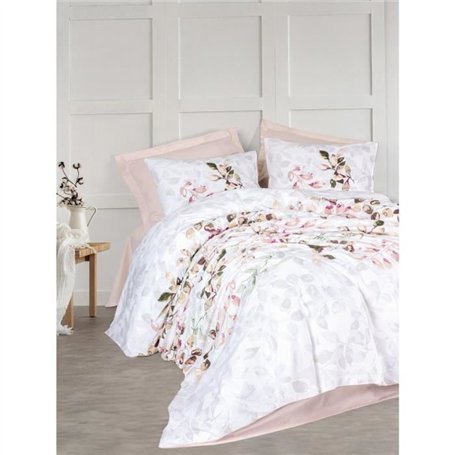 Parure de lit - 1 housse de couette 220 x 240 cm + 2 taies d'oreiller 60 x 60 cm - 100% coton ranforcé - Beige
