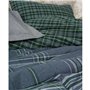 Parure de lit - 1 housse de couette 220 x 240 cm + 2 taies d'oreiller 60 x 60 cm - 50% coton, 50% polyester - Bleu