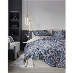 Parure de lit - 1 housse de couette 220 x 240 cm + 2 taies d'oreiller 60 x 60 cm - Satiné 100% coton - Beige