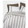 Parure de lit - 1 housse de couette 220 x 240 cm + 2 taies d'oreiller 60 x 60 cm - 100% coton ranforcé - Brun