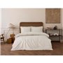 Parure de lit - 1 housse de couette 220 x 240 cm + 2 taies d'oreiller 60 x 60 cm - Satiné 100% coton - Beige
